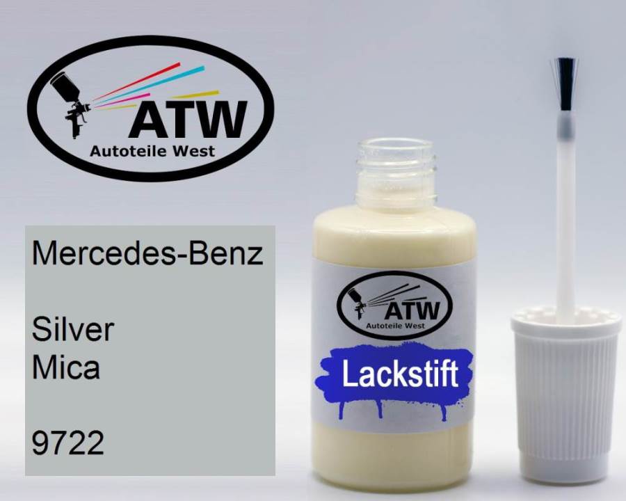 Mercedes-Benz, Silver Mica, 9722: 20ml Lackstift, von ATW Autoteile West.